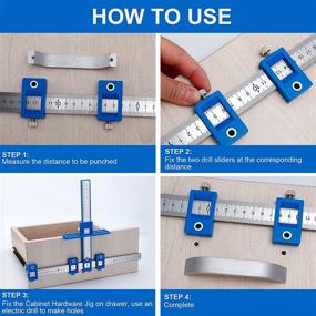 img 1 attached to 🔧 Cabinet Hardware Jig Set - CARACC, Professional Woodworking Drill Guide for Fast & Accurate Installation of Cabinet Handles, Drawer Knobs, and Pulls