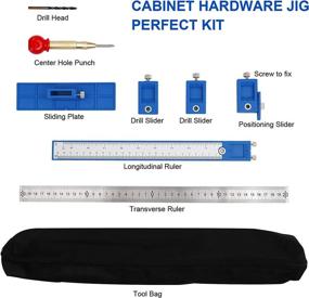 img 3 attached to 🔧 Cabinet Hardware Jig Set - CARACC, Professional Woodworking Drill Guide for Fast & Accurate Installation of Cabinet Handles, Drawer Knobs, and Pulls