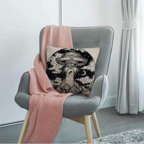 img 2 attached to 👽 HGOD DESIGNS Alien Spaceship Throw Pillow Cover: Intriguing Flying Saucer UFO Design for Home Decor