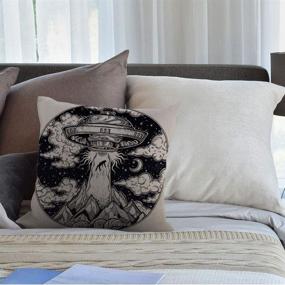 img 1 attached to 👽 HGOD DESIGNS Alien Spaceship Throw Pillow Cover: Intriguing Flying Saucer UFO Design for Home Decor