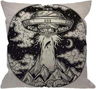 👽 hgod designs alien spaceship throw pillow cover: intriguing flying saucer ufo design for home decor логотип