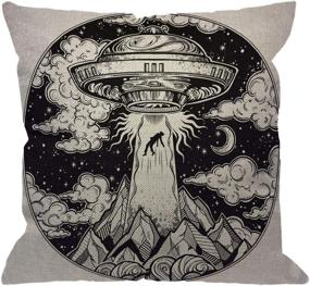 img 4 attached to 👽 HGOD DESIGNS Alien Spaceship Throw Pillow Cover: Intriguing Flying Saucer UFO Design for Home Decor