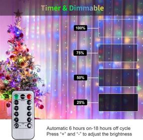 img 2 attached to 🌟 Curtain String Lights, USB Powered Fairy Lights with Remote Dimmable and 8 Lighting Modes – IP64 Waterproof for Party Bedroom Room Backdrop Window Twinkle Christmas Decoration (7.9Ft x 5.9Ft) – Multicolor