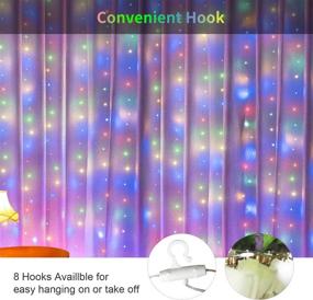 img 3 attached to 🌟 Curtain String Lights, USB Powered Fairy Lights with Remote Dimmable and 8 Lighting Modes – IP64 Waterproof for Party Bedroom Room Backdrop Window Twinkle Christmas Decoration (7.9Ft x 5.9Ft) – Multicolor