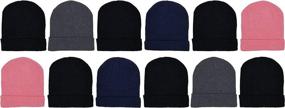 img 3 attached to 🧣 48-Pack Winter Beanies: Bulk Warm Knit Skull Caps for Cold Weather - Unisex, Men's, Women's Hats