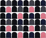 🧣 48-pack winter beanies: bulk warm knit skull caps for cold weather - unisex, men's, women's hats logo