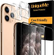 📱 уникальное закаленное стекло uniqueme для iphone 11 pro: набор из 2 защитных пленок для экрана + 2 защиты для камеры [полный охват] [без пузырей] логотип