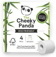 the cheeky panda bamboo toilet tissue paper: 4-pack (3-ply, 200 sheets) - hypoallergenic, plastic-free, eco-friendly, super soft, strong, & sustainable logo