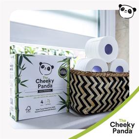 img 3 attached to The Cheeky Panda Bamboo Toilet Tissue Paper: 4-Pack (3-Ply, 200 Sheets) - Hypoallergenic, Plastic-Free, Eco-Friendly, Super Soft, Strong, & Sustainable