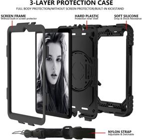 img 2 attached to AVAKOT 2020 Shoulder Strap Case for Galaxy Tab A 8.4 SM-T307SM-T307U - Hand Strap, Heavy Duty Shockproof Cover, 360° Rotating Kickstand - Samsung Galaxy Tab A 8.4 inch, Black