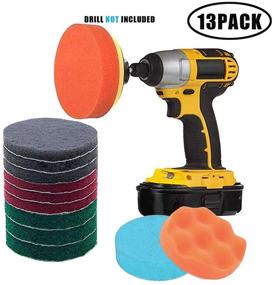 img 2 attached to Revolutionize Pool Tile Cleaning with Drill Power Scrubber Brush Kit - 13-Piece Cordless Drill Cleaner for Effortless Cleaning - Includes Scouring Pads & Sponge