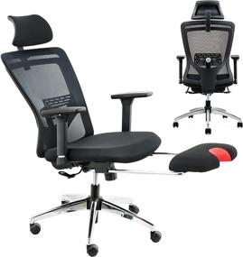 img 4 attached to 🪑 ZUERST Ergonomic Office Chair: Adjustable Mesh Chair with Footrest Support, Lumbar Support, and 3D Armrest