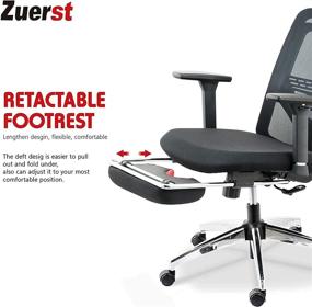 img 3 attached to 🪑 ZUERST Ergonomic Office Chair: Adjustable Mesh Chair with Footrest Support, Lumbar Support, and 3D Armrest