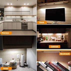 img 2 attached to 🔆 CNSUNWAY LIGHTING Under Cabinet LED Lighting Kit - 6 Pack, 12 Inches Dimmable Light Bars for Kitchen, Closet, Shelf - Super Bright 3600 Lumens, 5000K Daylight