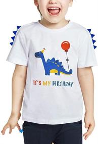 img 4 attached to 🦖 AMZTM Dinosaur Birthday T Shirt: Stylish Embroidered Boys' Clothing Option with a Prehistoric Twist!