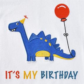 img 2 attached to 🦖 AMZTM Dinosaur Birthday T Shirt: Stylish Embroidered Boys' Clothing Option with a Prehistoric Twist!