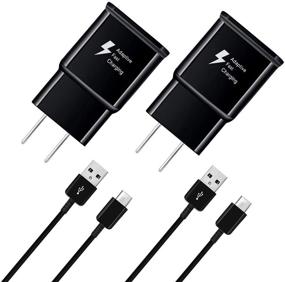 img 4 attached to 2 Pack Adaptive Fast Charger with USB C Fast Charging Cable for Samsung Galaxy Devices (S8/S8 Plus/S9/S10/S10 Plus/S10e/S20/S20 Plus/S21/S21 Ultra/Note 8/Note 9/Note 10/Note 20)