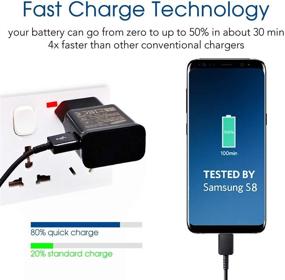 img 1 attached to 2 Pack Adaptive Fast Charger with USB C Fast Charging Cable for Samsung Galaxy Devices (S8/S8 Plus/S9/S10/S10 Plus/S10e/S20/S20 Plus/S21/S21 Ultra/Note 8/Note 9/Note 10/Note 20)