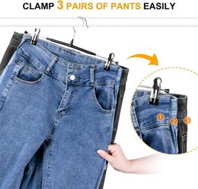 img 1 attached to 👖 ESEOE Pants Hangers: Space Saving Skirt Hangers with Adjustable Clips, 20 Pack Ultra Thin Heavy Duty Hangers for Adults and Kids