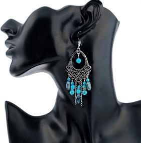 img 2 attached to Stunning Turquoise 3pcs Set: Necklace, Earrings & Bracelet - Perfect Gift for Ladies