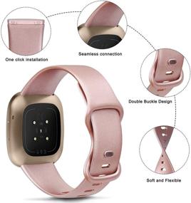 img 3 attached to 🌟 Премиум силиконовые заменяемые ремешки для Fitbit Sense/Versa 3 - стильные и удобные браслеты для мужчин и женщин