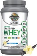 💪 garden of life sport certified grass fed clean whey protein isolate: vanilla flavor - 22.57 oz - top choice for fitness enthusiasts and athletes logo