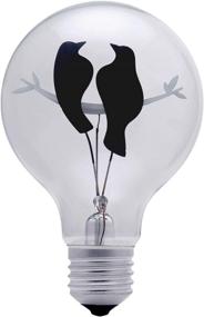 img 3 attached to 🕊️ Dazzle Your Space with DarkSteve's Bird Couple Decorative Edison Light Bulb - Vintage Style, G80 Size, E26 Base, Non-Dimmable (3w/110v)