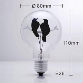 img 2 attached to 🕊️ Dazzle Your Space with DarkSteve's Bird Couple Decorative Edison Light Bulb - Vintage Style, G80 Size, E26 Base, Non-Dimmable (3w/110v)