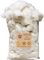 🌾 certified organic merino wool roving: responsibly sourced fiber for spinning, felting, filling, and dryer balls - 1 lb bag, natural white combed top logo