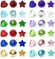 💎 144-piece 5mm crystal birthstone charms set: heart, star, round shapes for floating bracelets, living memory lockets, diy pendant necklace - jewelry accessories for craft projects logo