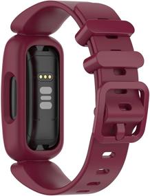 img 2 attached to Ремешки, совместимые с Fitbit Ace 3 для детей, красочные силиконовые ремешки для часов, аксессуары, сменные браслеты для Ace 3 для мальчиков и девочек (черный и усилитель