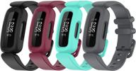 ремешки, совместимые с fitbit ace 3 для детей, красочные силиконовые ремешки для часов, аксессуары, сменные браслеты для ace 3 для мальчиков и девочек (черный и усилитель логотип