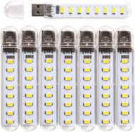 вокаро usb-лампа, кемпинговый светодиодный фонарь для пауэрбанка, пк, ноутбука (набор из 8 штук) - желтый логотип