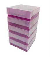 argos technologies r3119 purple polypropylene 81 place microcentrifuge tube freezer storage box with clear lid for 0 logo