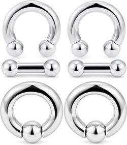 img 4 attached to Uqnwbdq Piercing Horseshoes Surgical Stainless Women's Jewelry
