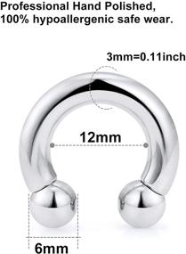 img 3 attached to Uqnwbdq Piercing Horseshoes Surgical Stainless Women's Jewelry