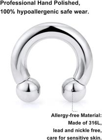 img 2 attached to Uqnwbdq Piercing Horseshoes Surgical Stainless Women's Jewelry