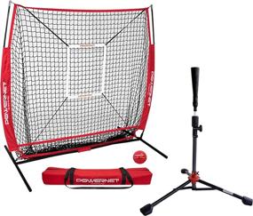 img 4 attached to 🔋 Enhanced PowerNet 5x5 Practice Net Bundle with Deluxe Tee, Strike Zone, Weighted Training Ball - Ideal for Baseball and Softball Coaching to Improve Pitch Accuracy and Confidence at The Plate