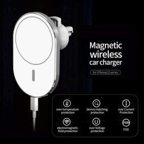 img 1 attached to 📱 Aporia - iPhone 12 13 and MagSafe Car Mount Charger, 15W Qi Magnetic Wireless Car Charger Air Vent for 12 13 Mini Pro Max, Qi Charging Mount Air Vent Stand (Big Egg)