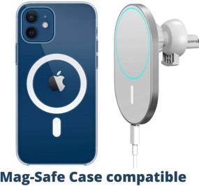 img 2 attached to 📱 Aporia - iPhone 12 13 and MagSafe Car Mount Charger, 15W Qi Magnetic Wireless Car Charger Air Vent for 12 13 Mini Pro Max, Qi Charging Mount Air Vent Stand (Big Egg)