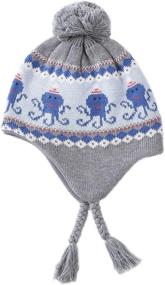 img 3 attached to 🧢 Connectyle Winter Hat for Toddlers and Babies - Fleece Lined Knit Beanie Hat with Earflaps