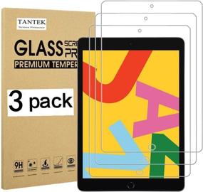 img 4 attached to ✨ TANTEK [3-Pack] Tempered Glass Screen Protector for iPad 7 (2019 Model, 7th Generation), 10.2-Inch, Ultra Clear, Anti-Scratch, Bubble-Free, Apple Pencil Compatible