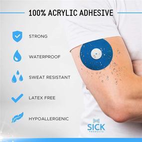 img 1 attached to 🩹 Sick Products Adhesive Patch 25 Pack: Waterproof Pre-Cut CGM Patches for Long Fixation & Protection Compatible with Libre, Guardian, Dexcom G6/G5/G4, Enlite