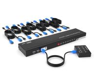 🖥️ mt-viki 8 портовый hdmi kvm переключатель с 4k 30гц, usb hdmi переключатель kvm - 8x1 выход с кабелями, ик, управление со стола и 4 usb 2.0 хаб логотип