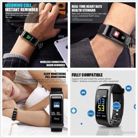 img 1 attached to 📱 Y3 Plus Talk Band 0.96 цветной экран Bluetooth-гарнитура Smart-браслет Handsfree Smart Watch Fitness гарнитура наушников для Android iOS - Черный | 2 в 1