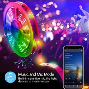 img 2 attached to 🌈 ROMALL Smart RGB LED Strip Lights - 16.4ft WiFi Light Strips with App Control, 16 Million Colors for Bedroom, Kitchen, Dorm Room, Bar - Compatible with Alexa and Google Assistant