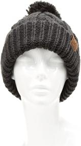 img 2 attached to Warm and Stylish: MIRMARU Winter Oversized Cable Knitted Pom Pom Beanie Hat with Fleece Lining