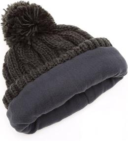 img 1 attached to Warm and Stylish: MIRMARU Winter Oversized Cable Knitted Pom Pom Beanie Hat with Fleece Lining