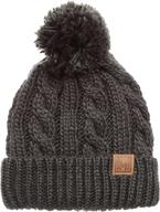 warm and stylish: mirmaru winter oversized cable knitted pom pom beanie hat with fleece lining logo