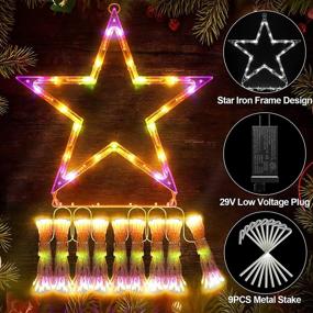 img 2 attached to JXLEDAYY Christmas Decorations Star Lights: 344 LED Tree Toppers with Memory Function, 8 Modes for Outdoor Indoor Xmas Tree Yard Wedding Party Holiday Decorations